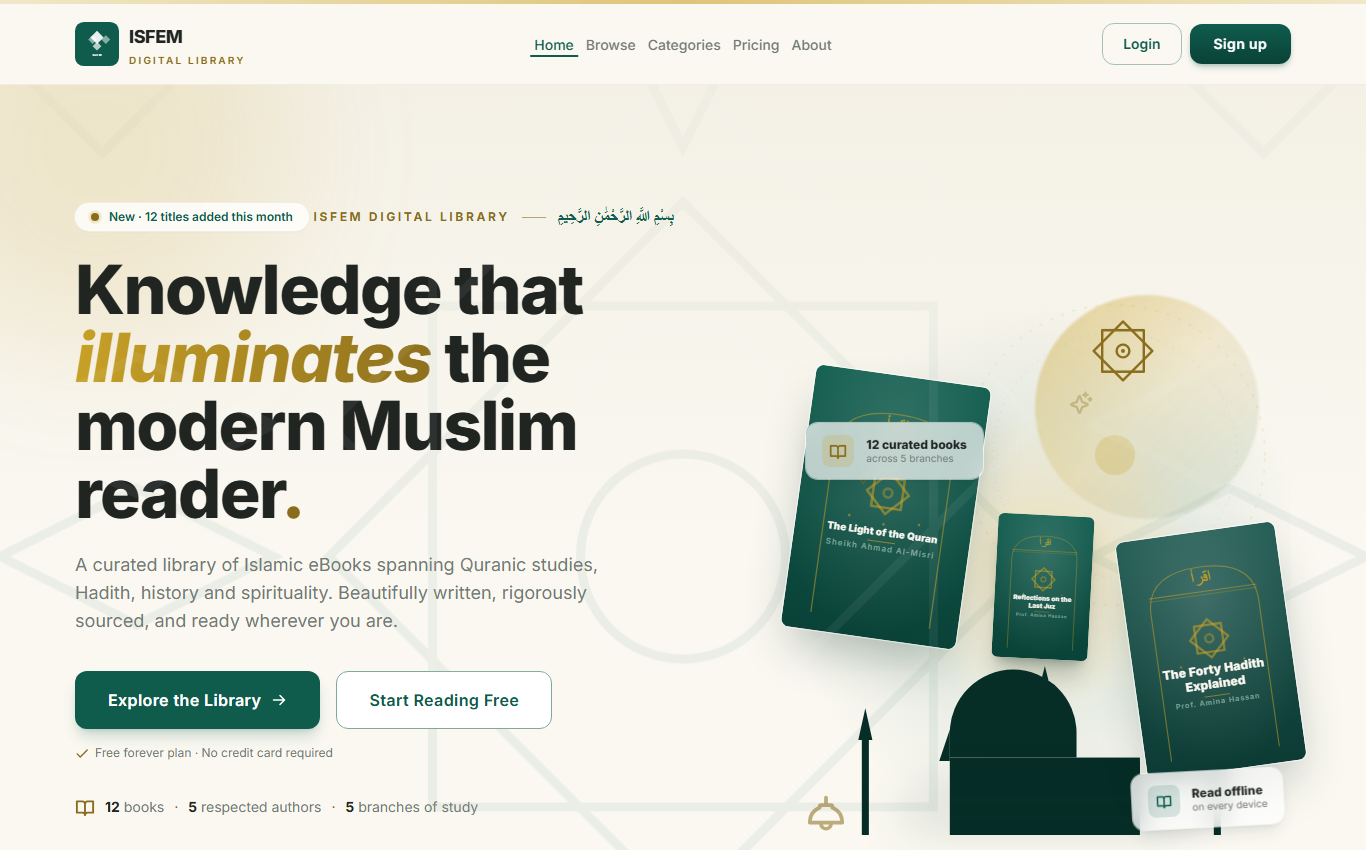 ISFEM Digital Library project screenshot