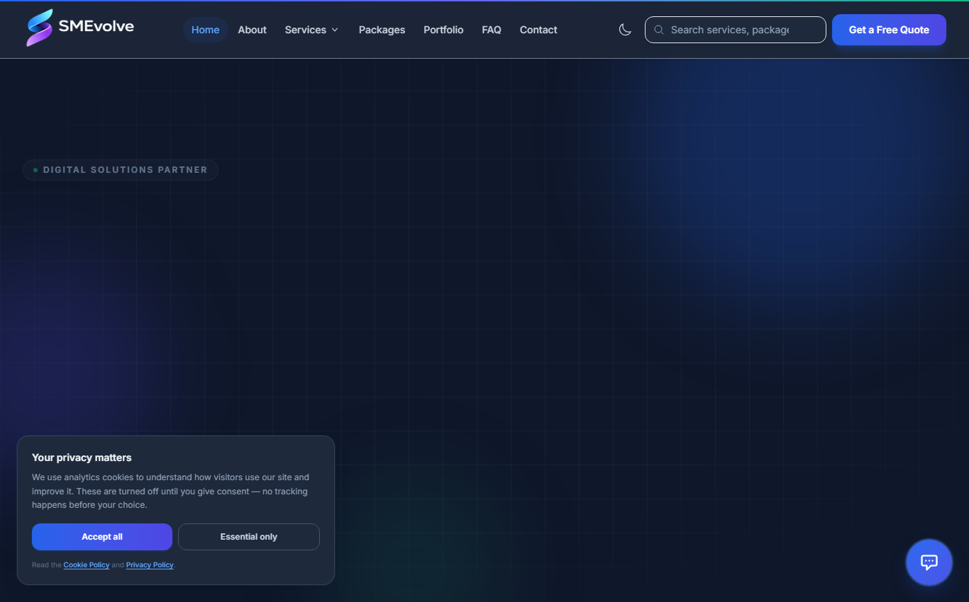 SMEvolve Digital Solutions Platform project screenshot